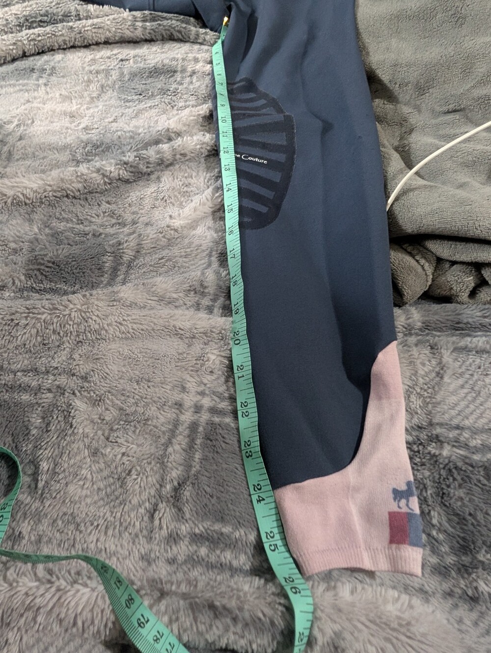 Equine Couture Let's Ride Knee Patch Breeches - Slate Blue, Gutos Closure, Sz 26 - Picture 8 of 10
